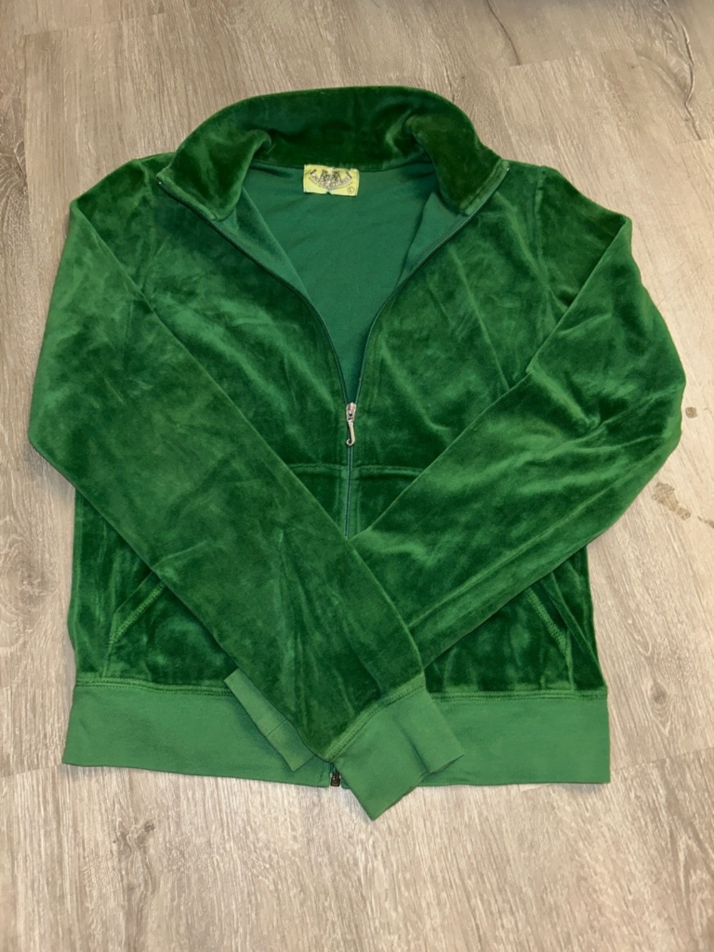 Juicy Couture Green Velour Zip-Up Jacket Y2K